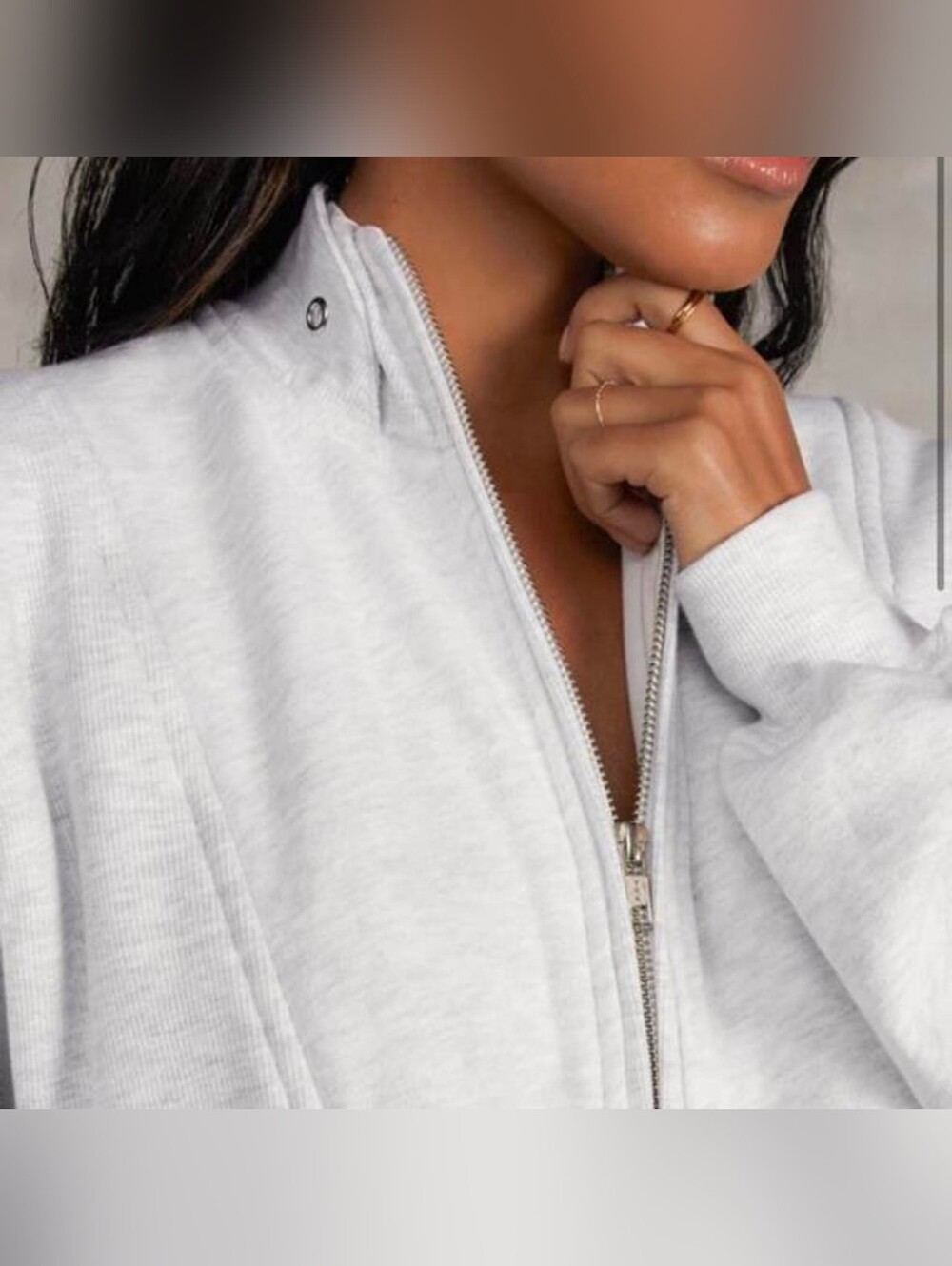 Joah Brown Retro Half Zip in Pearl Gray | Sweatshirt | O/S - Picture 4 of 14
